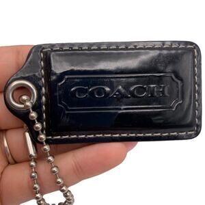 2.5" COACH Patent Leather HangTag Bag Charm Fob